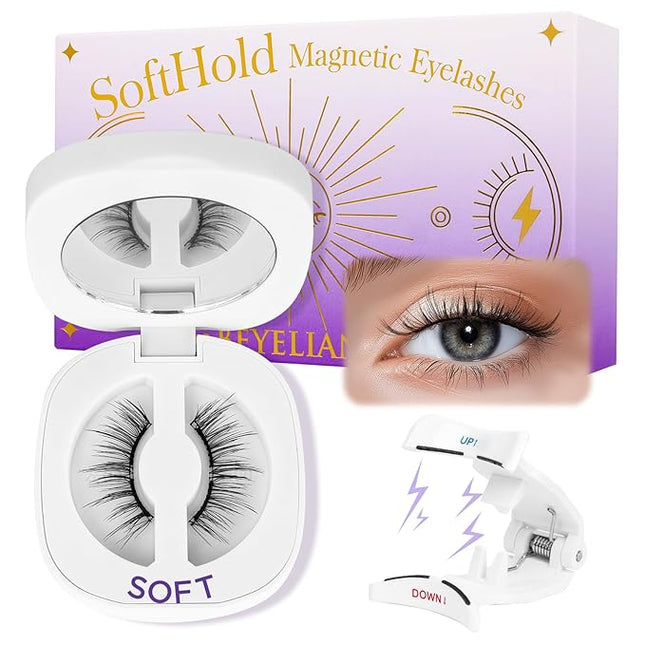 BEYELIAN Magnetic Eyelashes with Applicator Kit, Reusable Natural Look False Lashes, No Glue Needed Soft Magnetic Lashes for Eye Magnetic-102 (Lightweight & Comfortable)