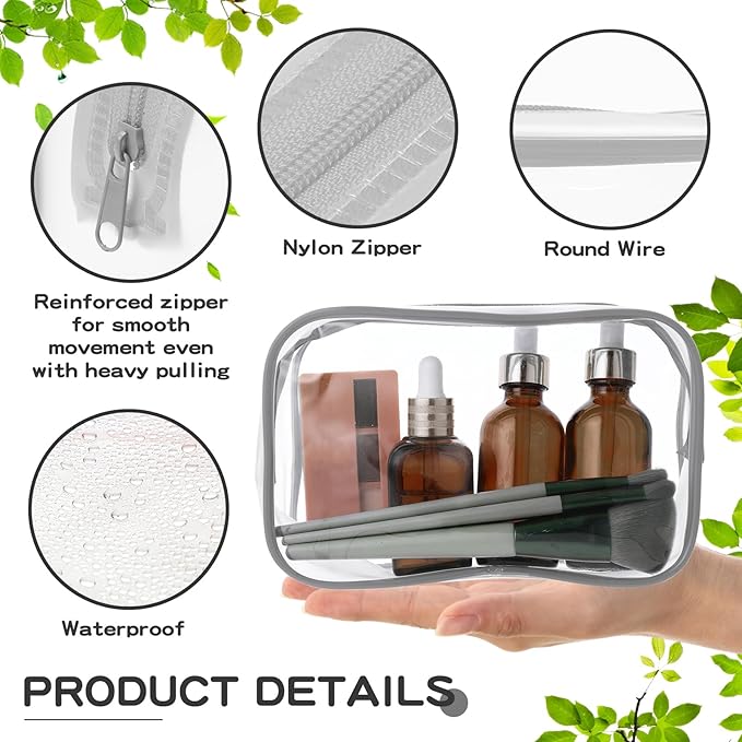 Weewooday 12 Pieces Clear Makeup Bags Cosmetic Storage Bags PVC Zipper Pouches Travel Waterproof Makeup Plastic Case for Women Organizing Toiletries Traveling Bathroom(Medium,Multicolor)