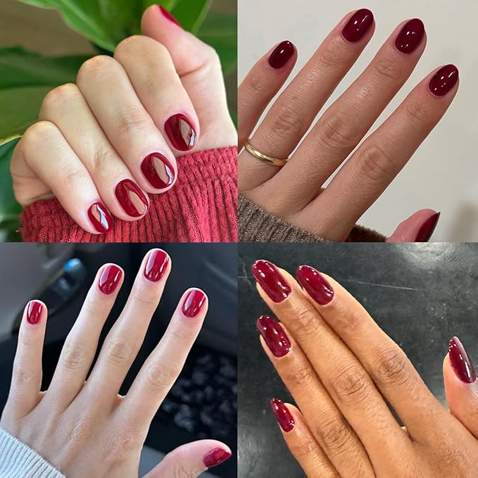 Olive & June Gel Polish | UV LED Nail Lamp Needed | Long Lasting Formula | Up to 21 Days of Wear | Damage-Free Removal | Salon-Quality Manicure, Pedicure at Home | Obsessed | Dark Ruby