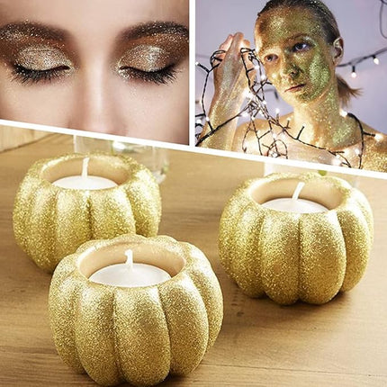 Metallic Fine Glitter Powder 150g, Resin Sequins, Holographic Polyester for Slime, Tumblers, Painting Arts, Cosmetic Body Face Makeup, Nail Arts (Honey Gold)