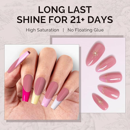 MelodySusie 0.5fl oz Dark Pink Gel Nail Polish, Nails Soak Off UV LED Jelly Purple Pink Gel Polish Gift for Women Nail Art Manicure Salon DIY Nail Design Decoration at Home-A2612