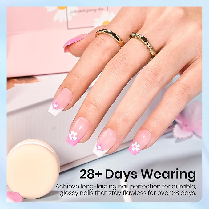 Beetles Builder Gel and Extra Glossy Top Coat No Wipe for Fall Nails with Nail Brush, 15ml Low Heat Hypoallergenic Clear 7 in 1 Builder High Shine Long Lasting Top Coat Gel Nail Polish