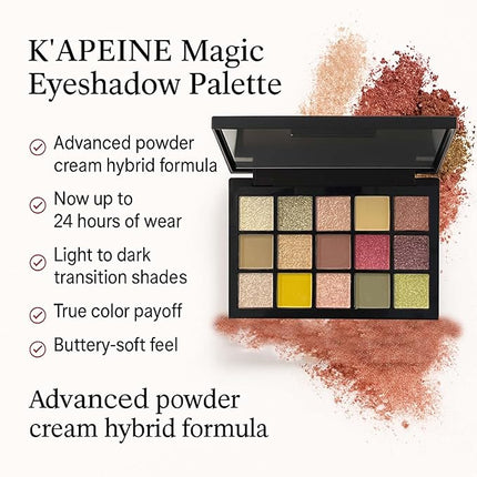 K'APEINE 15Colors Eyeshadow, Coloful Eye Shades Matte Metallic Shimmer Finish Makeup Palette High-Pigment Ultra-Glitter Eyeshadow Makeup with Long-Wearing Formula Makeup Pallet for Women Daily,Parties