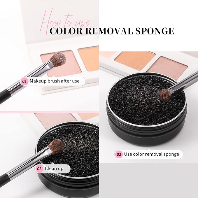 DUcare Makeup Brush Cleaner Makeup Brushes Solid Soap Cleanser with Color Removal Sponge Brush Cleaning Mat, Silicone Makeup Cleaning Cosmetic Cleaner Blenders Shampoo Removes Shadow Color