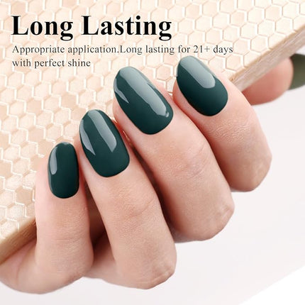 Imtiti Gel Nail Polish, Emma Emerald Green Gel Polish Soak Off Nail Art Manicure Salon DIY Nail Lamp Gel Nail Design Decoration at Home Gift for Women, 0.5 Fluid Ounces