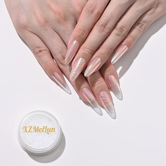 Chameleon Chrome Nail Powder, Big-Capacity0.8g Aurora Orange Turns Yellow Mermaid Aurora Powder Pigment Pearlescent Nail Art Glitter Decoration, Can mixed With Builder Gel Nail Polish For Use