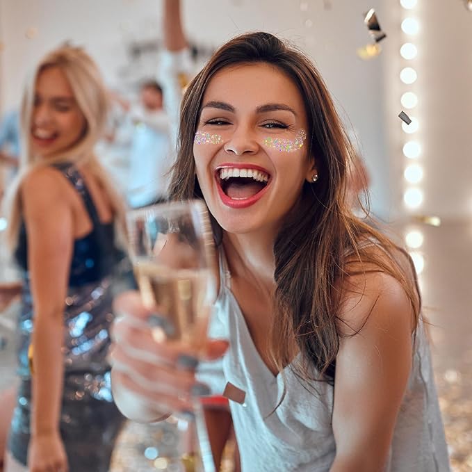 Clear White Glitter Gel for Body, Face, Hair and Lip, Color Changing Glitter Gel Under Light, Rave Mermaid Makeup Accessories (White)