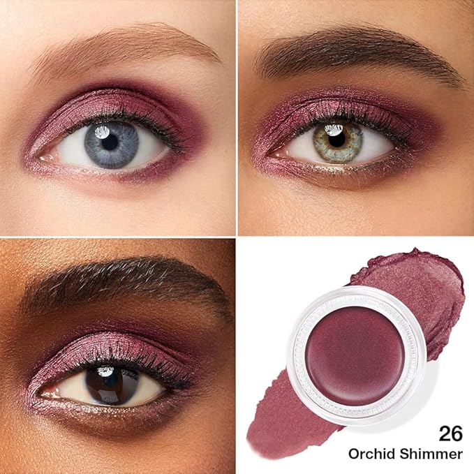 Kaely Single Cream Eyeshadow Pot, Orchid Shimmer Eye Shadow for Older Women High Pigmented Waterproof, Natural Eyeshadow Palette Makeup Brightener, sombras en crema para ojos, Blendable, 26