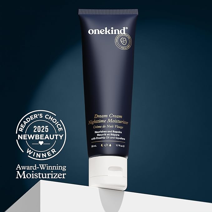 Onekind Dream Cream Night Moisturizer – Hydrating Anti-Aging Face Cream with Squalane, Rosehip & Shea Butter – Fragrance-Free, Vegan, for Dry & Sensitive Skin – 1.7 oz