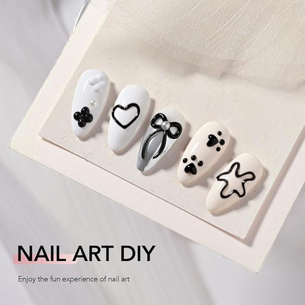 GAOY Black 3D Nail Gel, 15g Sculpting Gel for 3D Nail Art Designs Carving, Molding, Painting, No Wipe Gel for Gems & Charms Decoration, Salon DIY Use