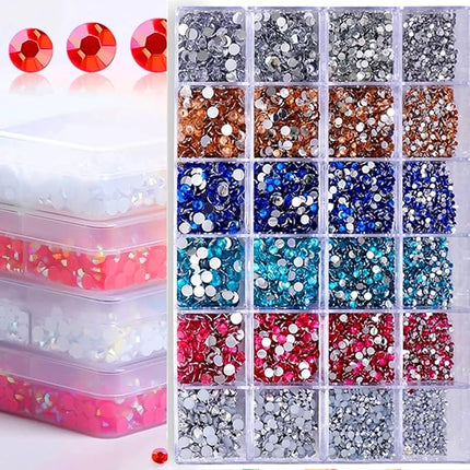 18000PCS Mixed Size 2-5MM Jelly AB Resin Rhinestones With Tools for Tumblers, Clothing Decor, Nail Art Gem Crafts - Colorful Flatback Strass Glitter Crystal