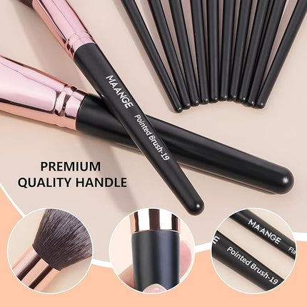Make up Brushes, 20 Pcs Professional Makeup Brushes Set Foundation Eyeshadow Blush Brush,Travel Kabuki Blending Concealers Face Powder Eye Makeup Brush Sets with Gift box(Black)