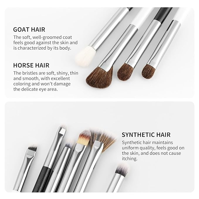 DUcare Eyeshadow Brushes Set 10pcs Eye Makeup Brushes Professional Eyeshadow Brush Set Travel Concealer Eyebrow Eyelash Eye Liners Blending