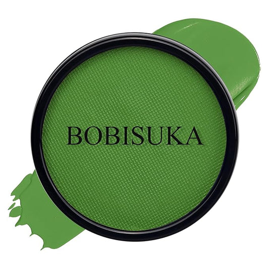 BOBISUKA Light Green Face Body Paint, Water-Based Face Painting for Halloween,Christmas & St. Patrick's Day, Kids Adults Facepaint for Witch Monster Gamora Goblin Grinch Hulk SFX Makeup Cosplay Party