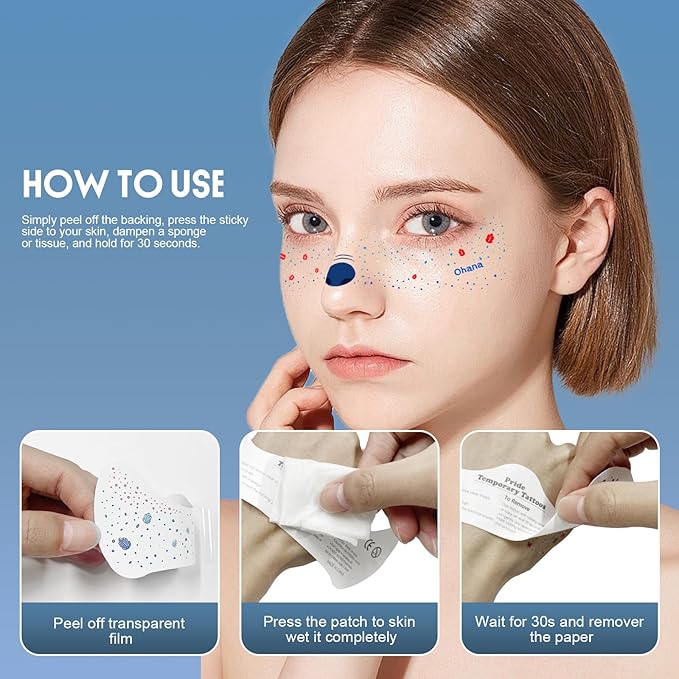 Freckles Face Tattoo - Glitter Temporary Tattoos with Hawaiian Flower Waterproof Fantasy Sparkle Stickers for Stitches Custom Girsl, Festivals, Halloween Costumes Women & Cosplay Makeup