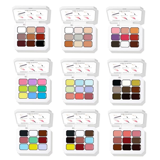 Ombre Gel Nail Polish with Nail Art Sponges for Pat Gel Ombre Color Palette Blush Effect Gradient Painting Gels 9colors for Ombre Nails Multistyle French Manicure DIY