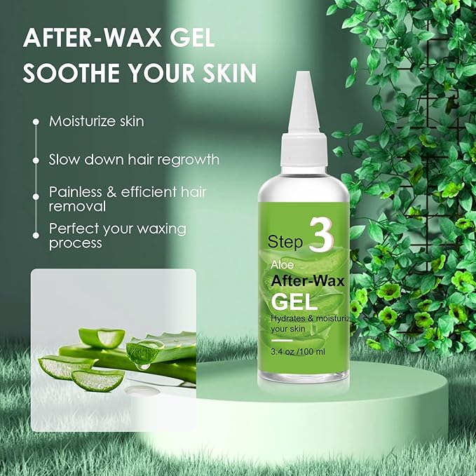 Pre Wax Spray and After Wax Spray, Triple-bottle Skin Care Set with Pre-wax Cleanser, Wax Remover Oil and Skin Soother Organic Aloe Vera Gel for Sensitive Skin - 100ML