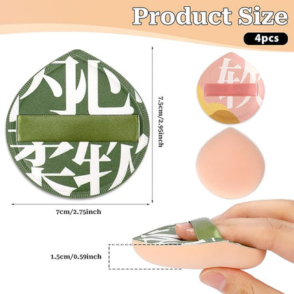 4 PCS Korean Makeup Puff, Soft Makeup Sponges Teardrop Setting Powder Puff Face Cushion Sponge for Foundation Concealer Liquid Cream - Medium
