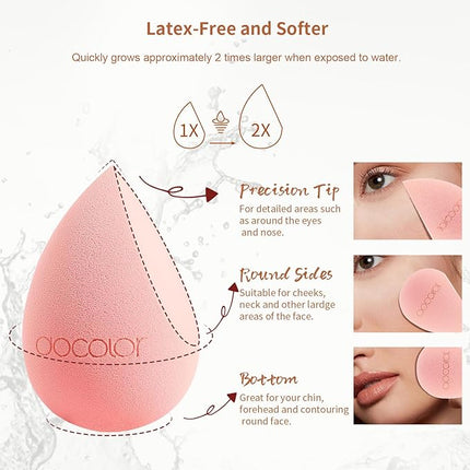 Docolor Makeup Brushes 17+2 Pcs with Makeup Bag and Makeup Sponge and Brush Protector Morandi Makeup Brush Set Premium Synthetic hair makeup brush Wooden handle Gift Box