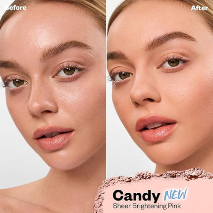 Kosas Cloud Set Face Brightening Powder - Pressed Brightening Powder, Smooths Shine Controll, Coverage for Dark Undereye & Uneven Skin - Lightweight Setting Powder - Candy (Sheer Brightening Pink)