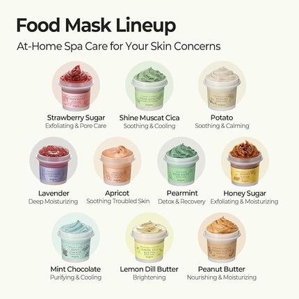 SKINFOOD Strawberry Sugar Lip Scrub Mask, Stocking Stuffers, Exfoliating Lip Care, Hydrating Korean Lip Product for Soft & Smooth Lips, Deep Nourishment Mild Sugar Scrub Vegan (0.71 fl. Oz.)