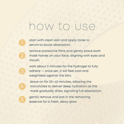 Lunair Snail Hydrogel Face Mask with Microhole Technology – Soothing & Repairing Korean Skincare Sheet Mask for Deep Hydration, Skin Barrier Support & Anti-Aging (5 Sheets)