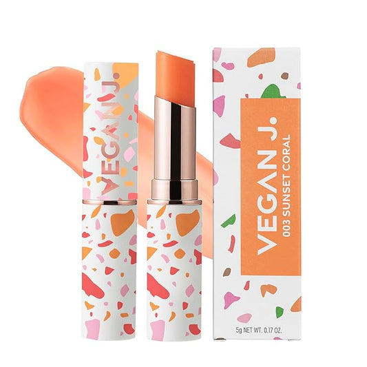 Lip Balm – Long-Lasting Hydration with Natural Color – Korean Beauty, Oasis Plant Complex, Silicone-Free, Vegan & Cruelty-Free Lip Care (003 Sunset Coral)