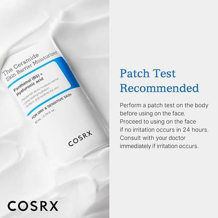 COSRX Ceramide Skin Barrier Moisturizer for Face with 7 Ceramides, Hyaluronic Acid & Panthenol for All Skin Types, 2.7 fl.oz, Korean Skin Care