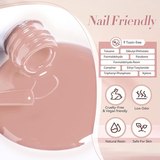 BORN PRETTY Pink Nude Gel Nail Polish 6 Colors Soak Off Nail Art Design Salon Home Manicure Gift