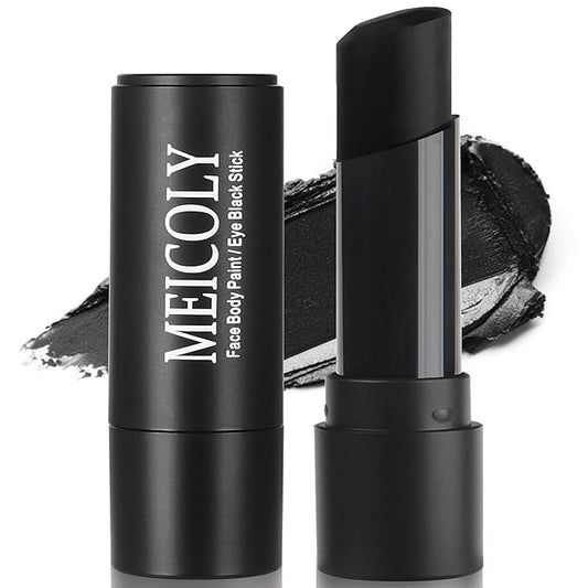 MEICOLY Black Eye Black Stick,Waterproof Eye Black Baseball Softball Football Lacrosse,Black Face Body Paint Stick for Halloween SFX Cosplay Clown Skeleton Zombie Joker Makeup