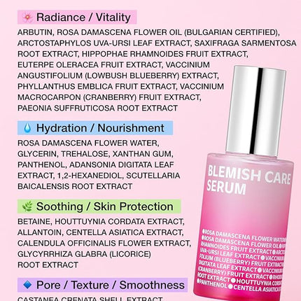 ISOI Blemish Care Up Serum for Face, Vegan Hydrating Serum for Smooth & Glass Skin Effect, Skin Barrier & Moisture Balance for Women, Arbutin & Rose Otto Oil, Korean Skin Care (2.36 fl. oz, 70ml)
