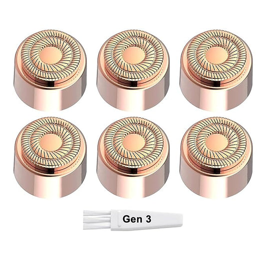 Replacement Heads Gen 3 for New Version Flawless Facial Hair Remover, Double Ring Blades Head for New Flawless, 6 pack