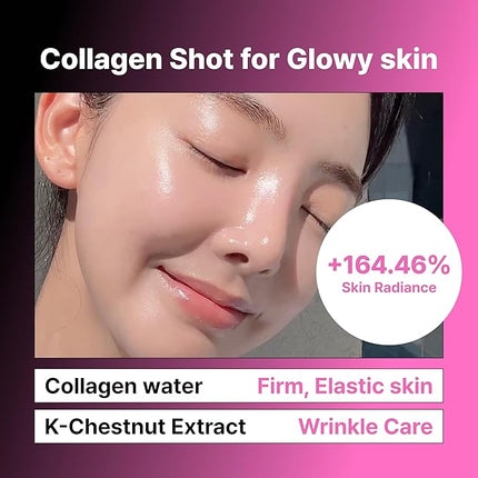 PO:DL Collagen Bubble Serum for Skin Elasticity Radiance Glow | Firming Hydrating Exfoliating Fast Absorbing Serum | K-Chestnut Collagen Niacinamide | No Fragrance 3.88 fl oz Korean Skincare
