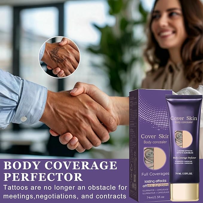 2 Pcs All Over Complexion Perfector, Body Coverage Perfector, Tattoo Cover Up Makeup Waterproof, Transfer-Resistant Body Makeup, Cream Body Makeup, Long Last Body Foundation