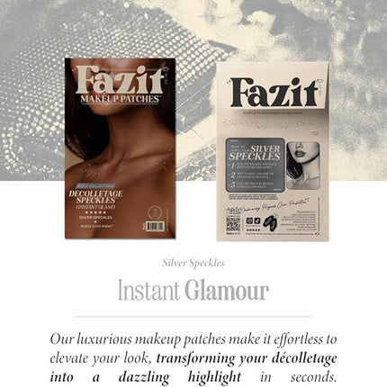 Fazit Makeup Patches - Silver Decollatage Speckles - Glow Up Make-Up Patches - Cute Glitter Makeup Accessories For Women - Cosmetic Glitter