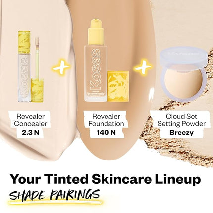 Kosas Revealer Concealer - Medium Coverage Makeup with Hyaluronic Acid, Conceals Dark Circles Under Eyes, Dark Spots and Blemishes + Brightens, Hydrates, Long-Lasting & Vegan, (Tone 2.3 N)