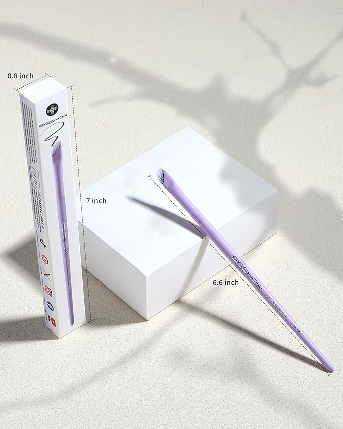 Eyeliner Brush, EIGSHOW Sickle Angled Gel Eyeliner Brush with Silver Ion Bristles, Ultra Thin Eye Makeup Brushes for Precise Eye Liner, Eyebrow (E865MP)