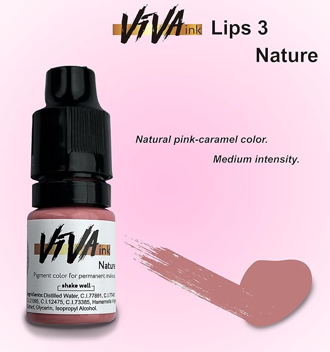 Lip Pigment – Nature – Permanent Lip Makeup – Microblading Ink for Durable and Colorful Lips – Long Lasting Color Lip Cosmetics (0.2 oz)