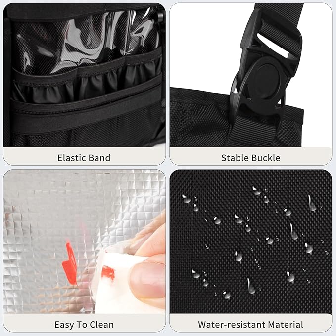 Hairdresser Bag, Professional Makeup Bag for Hairstylist, Large Capacity Hairdressing Bag with Shoulder Strap and Waist Belt, Travel Hairdressing Tools Storage Organizer with Heat Insulation Material