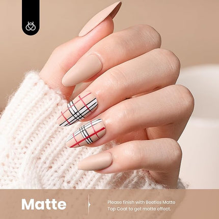 Beetles Nude Gel Polish, 1Pcs 15ml Neutral Nude Gel Polish Brown Beige Tan Nail Polish Cozy Vibes, Soak Off Uv LED Polish Manicure Salon DIY Home Nail Art Colorful Bottle