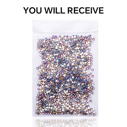 1440Pcs Light-Purple Ab Crystal Rhinestones,Glass Flatback Rhinestones Mini Gemstones for Nail Face Makeup Art Crafts Clothes Decoration -(SS6,2.0mm,Light-Purple Ab)