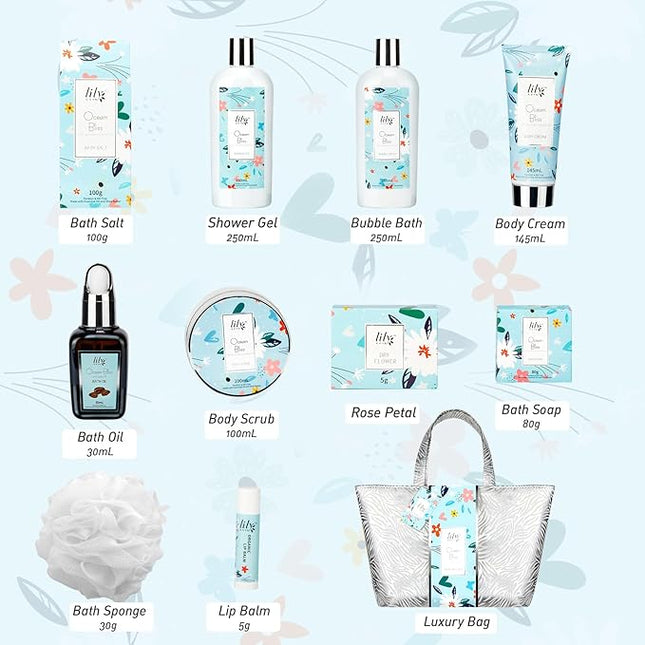 Valentines Day Gifts for Women - XXXL Bag Spa Gift Set, Luxury Bath and Body Gift Bag Set for Women, Spa Kit Gift, Mothers Day Gift for Mom, Birthday, Christmas Gifts, Spa Bath Gift Set for Holiday