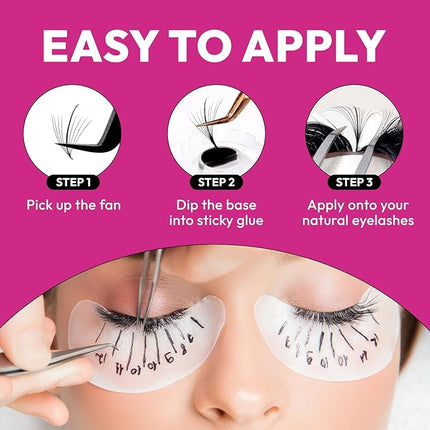 Eyesy Lash 500 Wispy Promade Fans - 5D 0.07 Size 9mm Curl CC - Natural Wispy Lashes Loose Premade Lash Fans for Eyelash Extensions Handmade Pre Made Eyelashes for Spiky, Volume, Natural Look