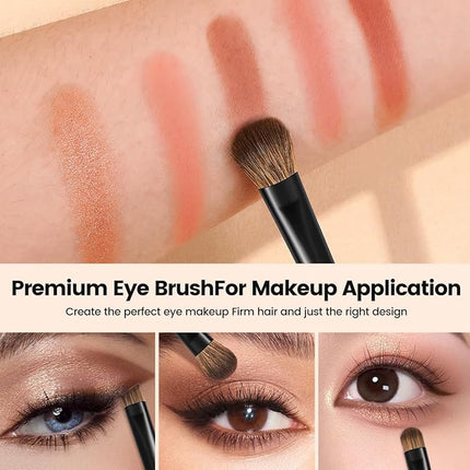 MAANGE 7 PCS Foundation Makeup Brush Set With Bag, Make up Brushes, Eyeshadow Concealer Brush, Double-ended Foundation Contour Powder Blush, Professional Face brush Set Tools For Liquid,Cream (Black)