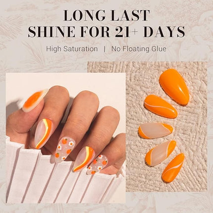 MelodySusie Orange Gel Nail Polish,0.5fl oz Bright Orange Nails Soak Off UV LED Neon Orange Gel Polish Gift for Women Nail Art Manicure Salon DIY Nail Design Decoration at Home-524-A2503