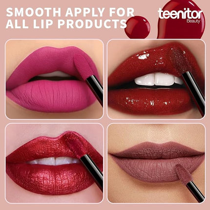 Teenitor 200 Pcs Mascara Wands & Lip Applicators Disposable, Lip gloss Lipstick Tester Disposable Makeup Applicators, Hot Red