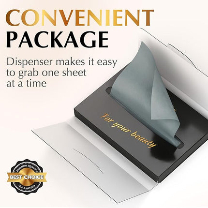 Natural Oil Blotting Sheets for Face with Bamboo Charcoal - 25% Larger - 1pk/100 Makeup Friendly Oil Absorbing Sheets for Face - Easy Dispensing Blotting Papers - Perfect for Keeping in Purse