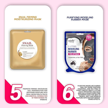 Epielle Best of K-Beauty Kit, 6 Home Spa Essentials, At-Home Spa Kit for Radiant Skin, Self Care Gifts for Women, Korean Skin Care Set, Stocking Stuffers