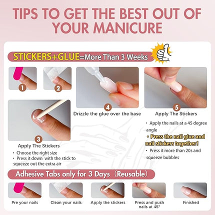 Caramel Press on Nails Medium Coffin Fake Nails Press ons, KXAMELIE Full Cover False Nails Tips Medium Length Glue on Nails Natural Thick Long Acrylic Nails 24Pcs Solid Color Coffin Nails for Women