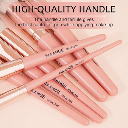 Makeup Brush Set, MAANGE 18 Pcs Premium Synthetic Makeup Brushes Set Soft Foundation Powder Eyeliner Eye Shadow Make up Brushes Professional (Pink)
